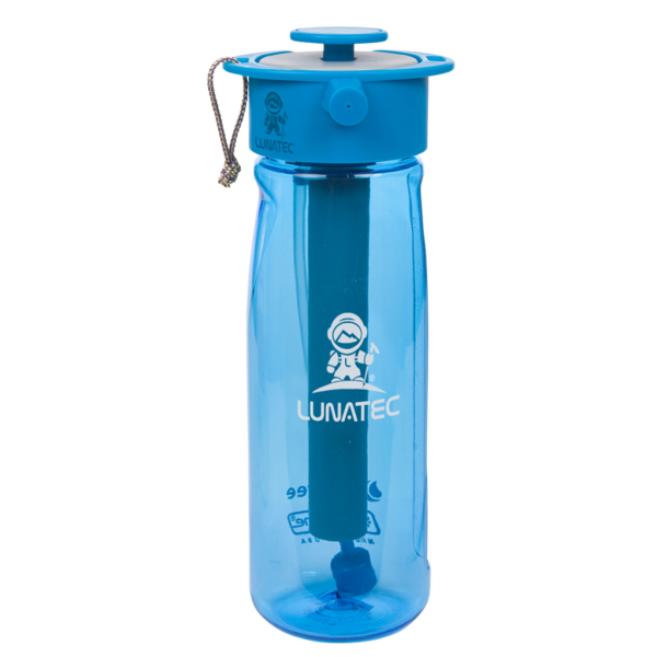 Blue hydration spray water bottle